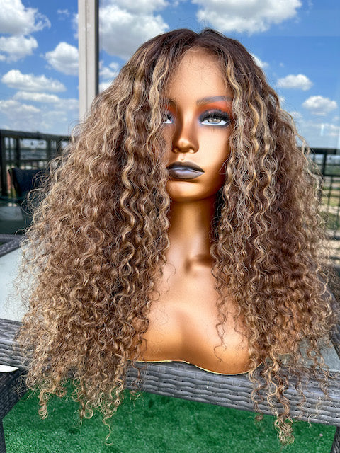 Caramel Curly HD Frontal Wig Custom Colored
