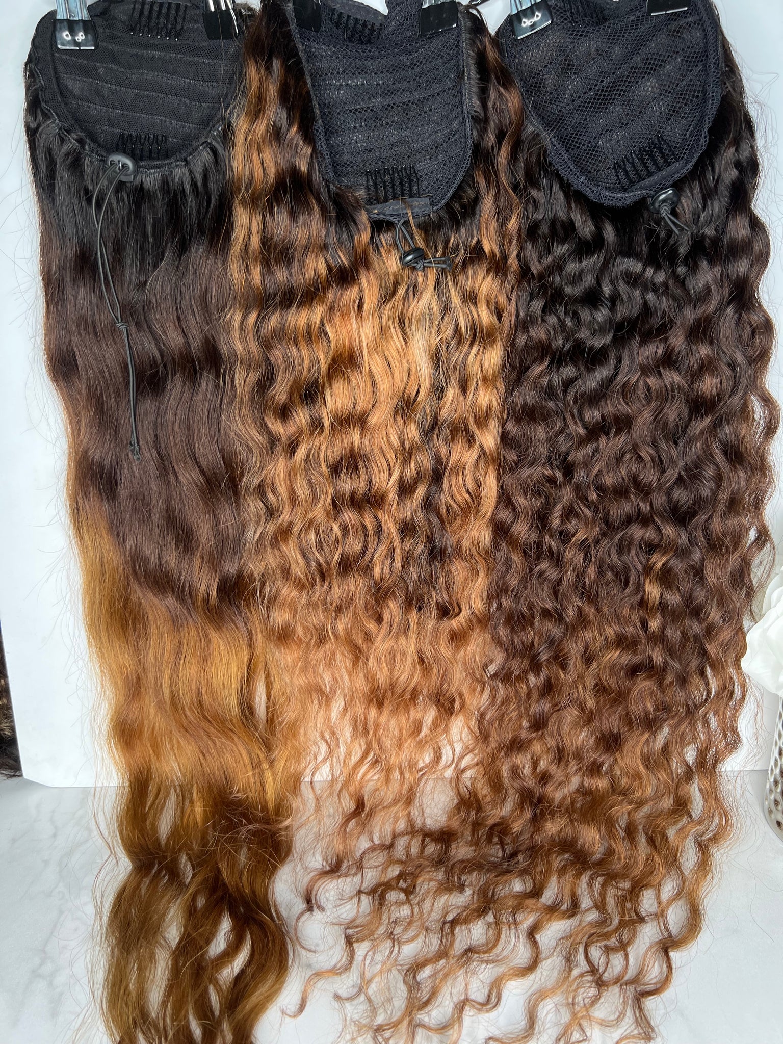 Ombre’: Indian Wavy Ponytail Custom Colored